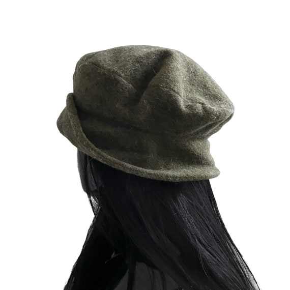 帽子 90s vintage unknown reversible Beanie 90s Beanie Hat Green Unisex True Vintage Floppy Hat Wool One