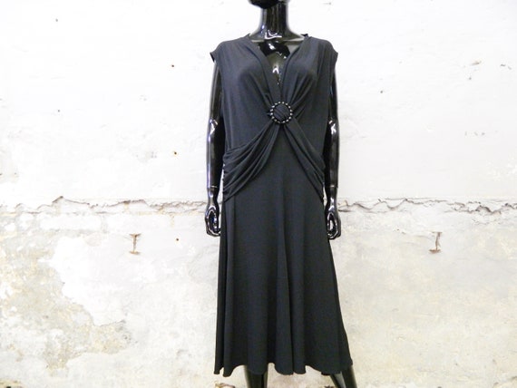 Cocktail dress black 1980s / evening dress / overs