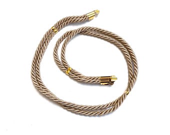 70s cord belt, women's belt light brown adjustable, twisted cord, waist belt for dresses