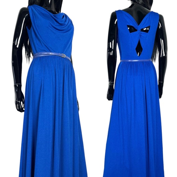 Blue long true vintage dress / evening dress / vi… - image 1