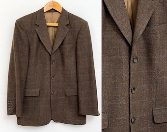 YVES SAINT LAURENT Mens Wool Suit Jacket, 80s French Designer