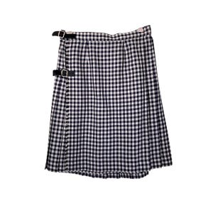 Vintage checked blue beige Austin Reed skirt / Checkered skirt / 70s mini skirt / Pleated short skirt / Women's size S