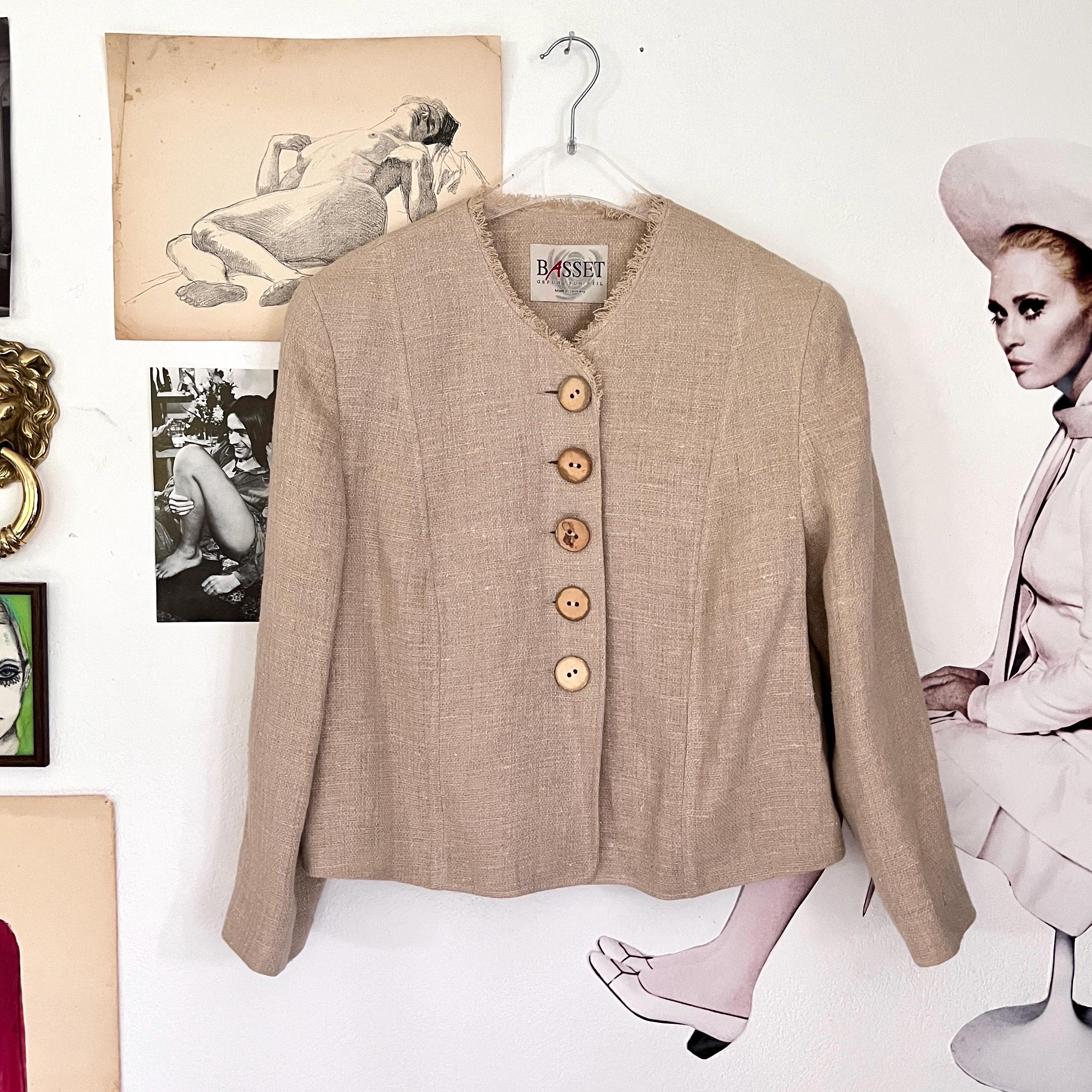 ジャケット・アウター 80s 90s EURO linen studs design jacket 80s 90s EURO linen studs design jacket