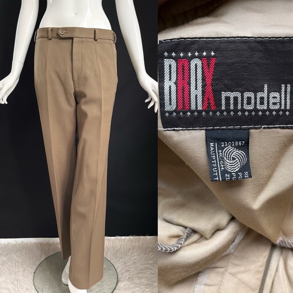 True Vintage Pants Virgin Wool Brown Men's Pants 1960s BRAX Germany 60s Suit Pants Men's Pants S