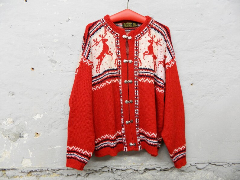 70er Patchwork Strickjacke Hippie Look mit Kapuze 70er Patchwork Strickjacke Hippie Look mit Kapuze