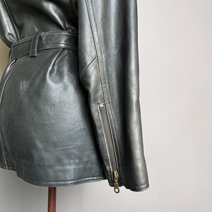 Vintage 90s Leather Jacket Black S, / Biker Jacket in Leather Lindbergh / Women's Smooth Leather Jacket image 6