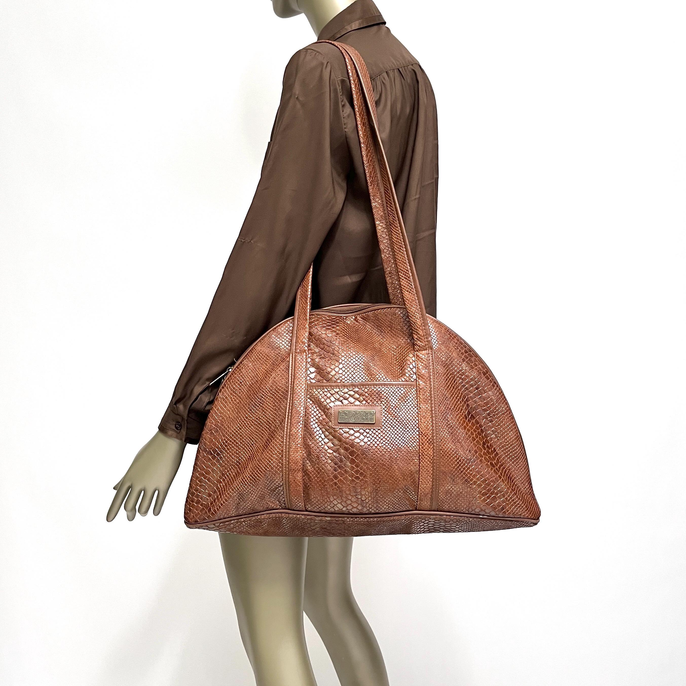 Vintage Bag Brown XXL Lorenzo Heraldini Large 90s Leather Bag - Etsy