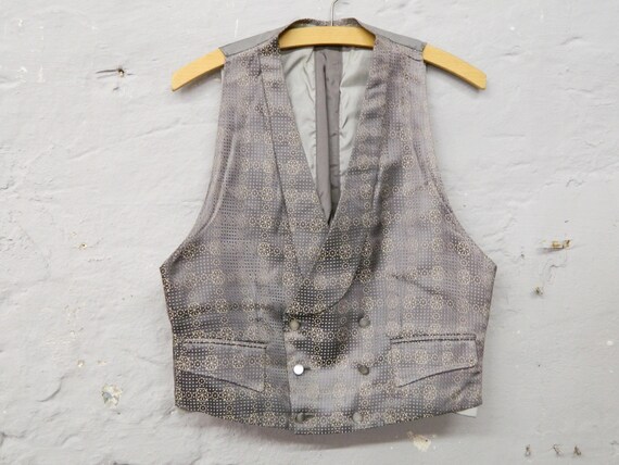 30s vest / men's vest antique / glossy vest grey /