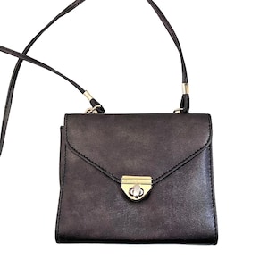 1980s Tasche Silber Braun / Vintage Umhängetasche silber / Schultertasche verstellbarer Riemen / kleine Tasche