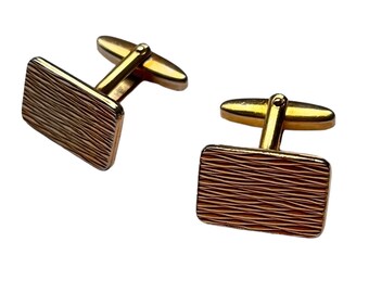 Boutons De Manchette Vintage Américains Années 60 - En Laiton Doré - Unisexe - Occasion