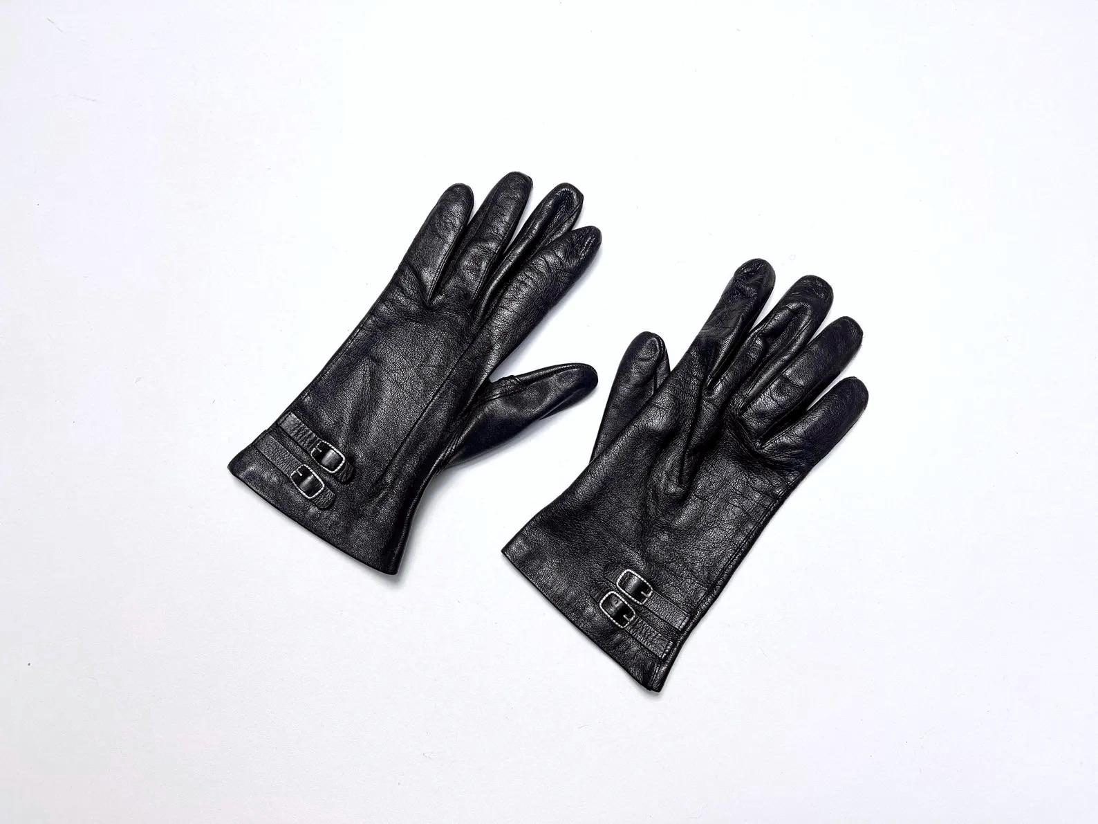 Gants Noirs Vintage Taille 7 - Neufs Jamais Portés, Doublure Un Peu Tachée