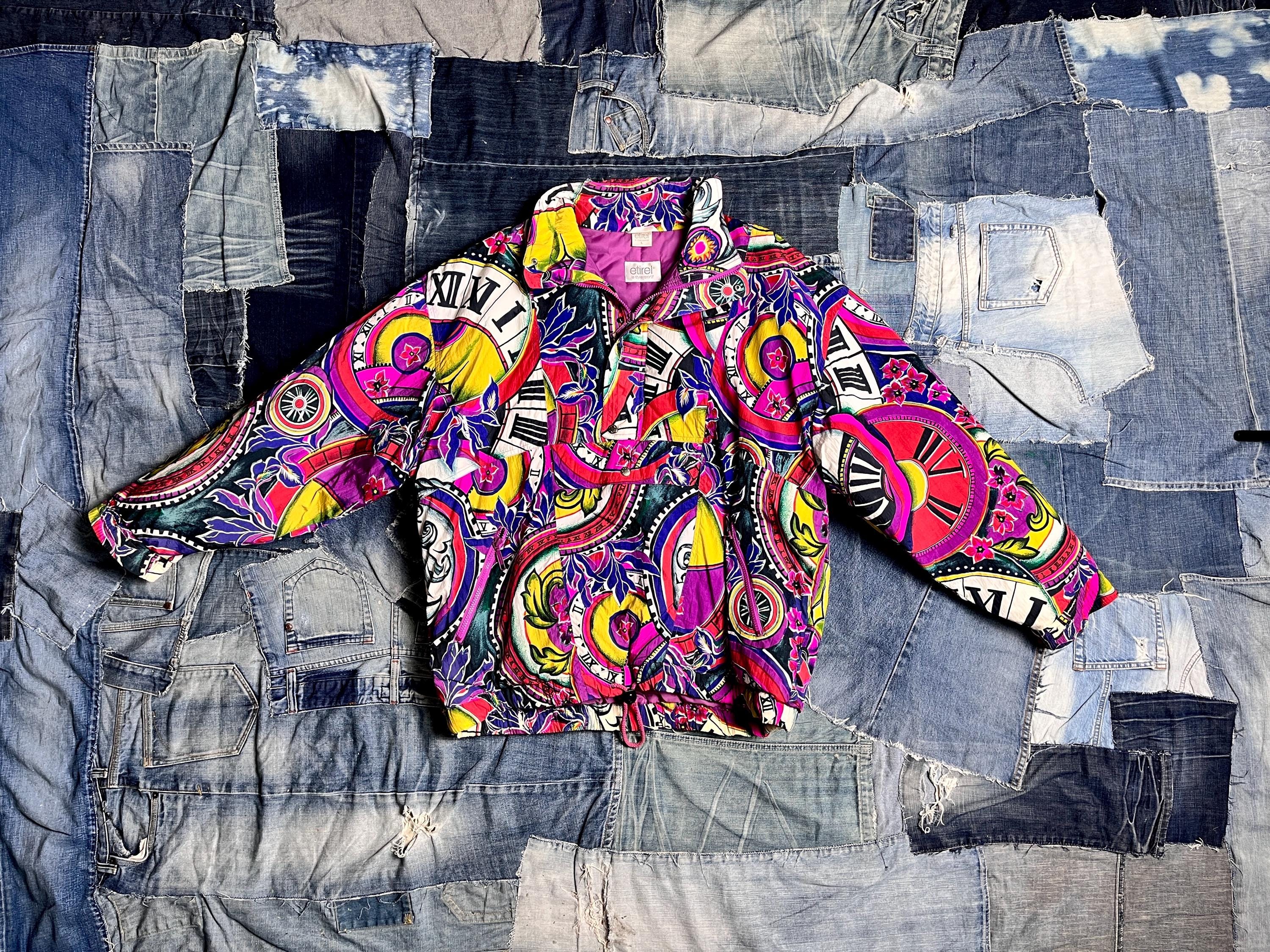 Colorful 80s/90s Jacket, L Nylon Winter Jacket, Unisex Jumper