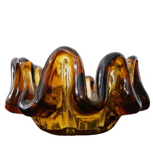 Large glass bowl / 60s glass bowl / 1960s glass bowl / vintage bowl / vintage glass bowl brown