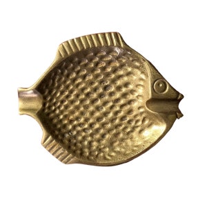 Cuenco de latón de los años 60 / Cuenco bohemio para peces / Accesorios para peces / Cenicero vintage de latón / Decoración de mesa