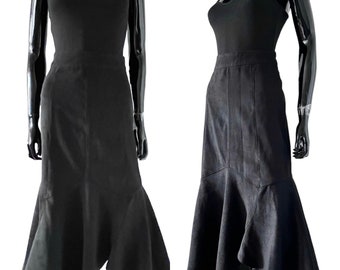 Long skirt black True Vintage skirt / bell skirt figure-hugging / maxi length / figure-hugging / Gothic