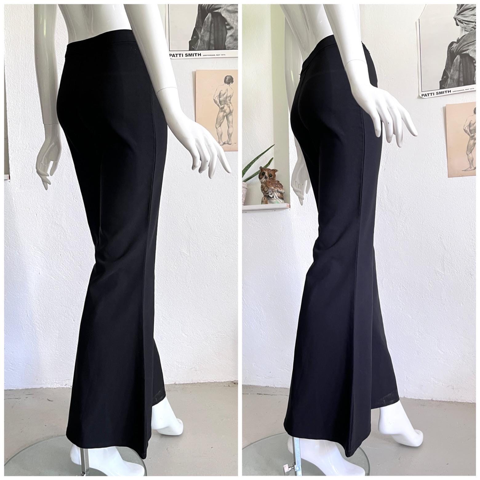 90s Pants Black Viscose / Vintage Flared Pants / Black Pants 90s Pants Black Viscose / Vintage Flared Pants / Black Pants