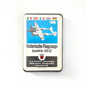 Vintage Card Game Historic Aircraft F.X. Schmid Munich Playing Cards Quartet