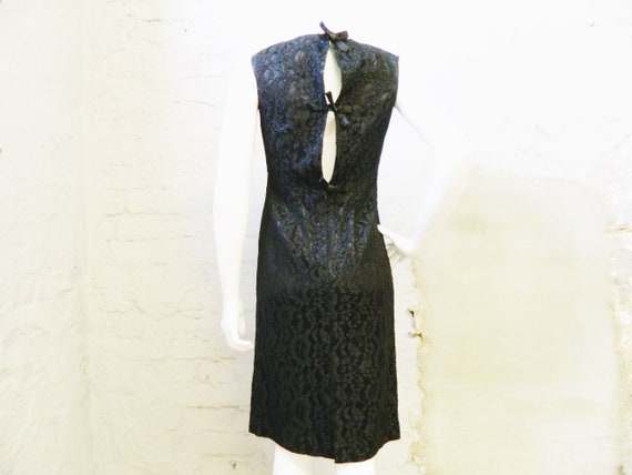 50s dress / evening dress / lace dress black / bla