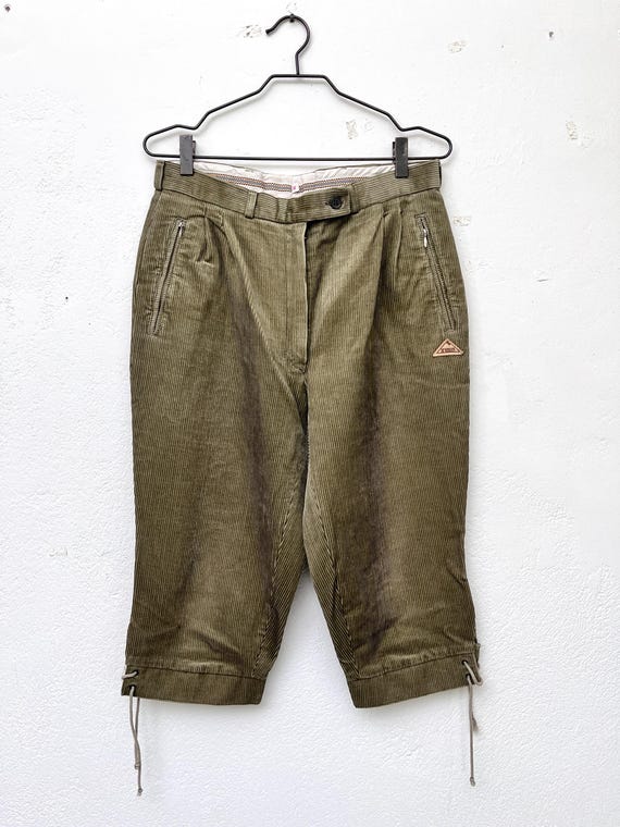 【BAON】Vassell Corduroy Pintuck Bermuda Pants 60s Pants Men / Vintage Knickerbockers Cord Green / Corduroy