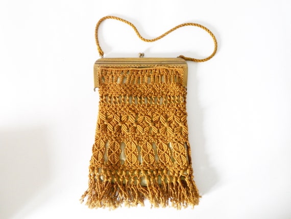 Antique bag 40s / vintage bag / crochet bag / vint