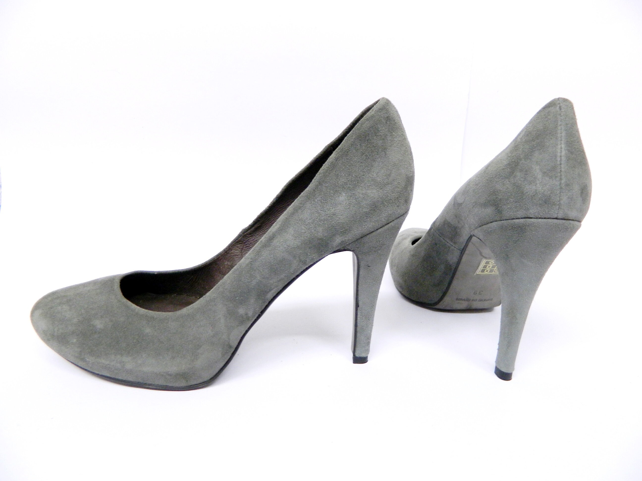 cousin Denmark Bad luck Suede Pumps 39 / High Heel Grey / Leather Pumps Si by Sinela / - Etsy