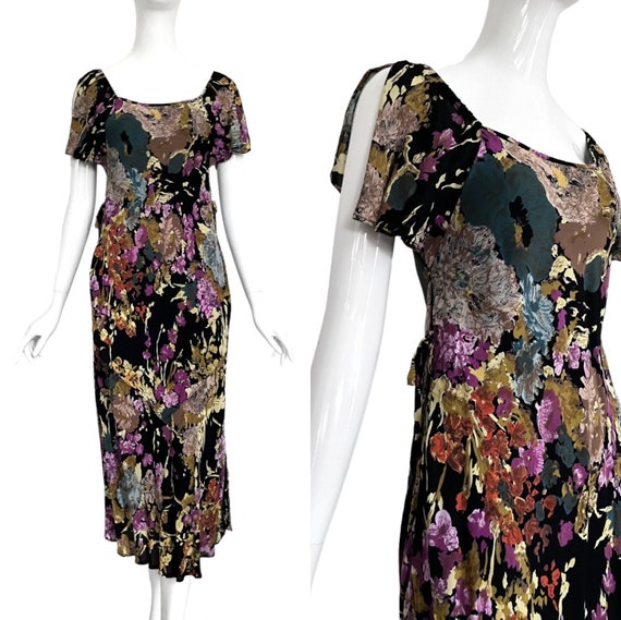 Amazing Dress Flower Viscose True Vintage 1990s d… - image 1