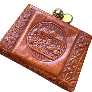 Cartera de los años 70 de piel marrón / monedero / billetera / billetera de piel / regalo vintage mujer