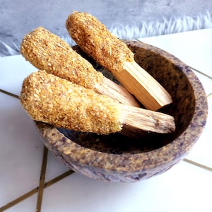 Palo Santo Powder Fusion Smudge Set/Set of Three XL Smudge Pops/Palo Santo Oil, Powder + Beeswax/Wildcrafted/Spirit Box/Sacred Space