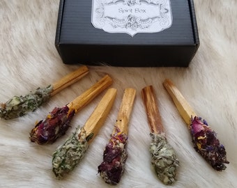 Palo Santo Fusion Set de bavures/Lot de trois sucettes glacées/À fleurs ou à base de plantes/Artisanat Palo Santo d'Équateur/Spirit Box/Espace sacré