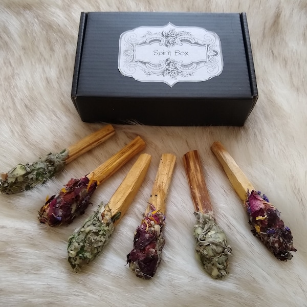 Palo Santo Fusion Smudge Set/Set of Three Smudge Pops/Floral or Herbal/Wildcrafted Palo Santo from Ecuador/Spirit Box/Sacred Space