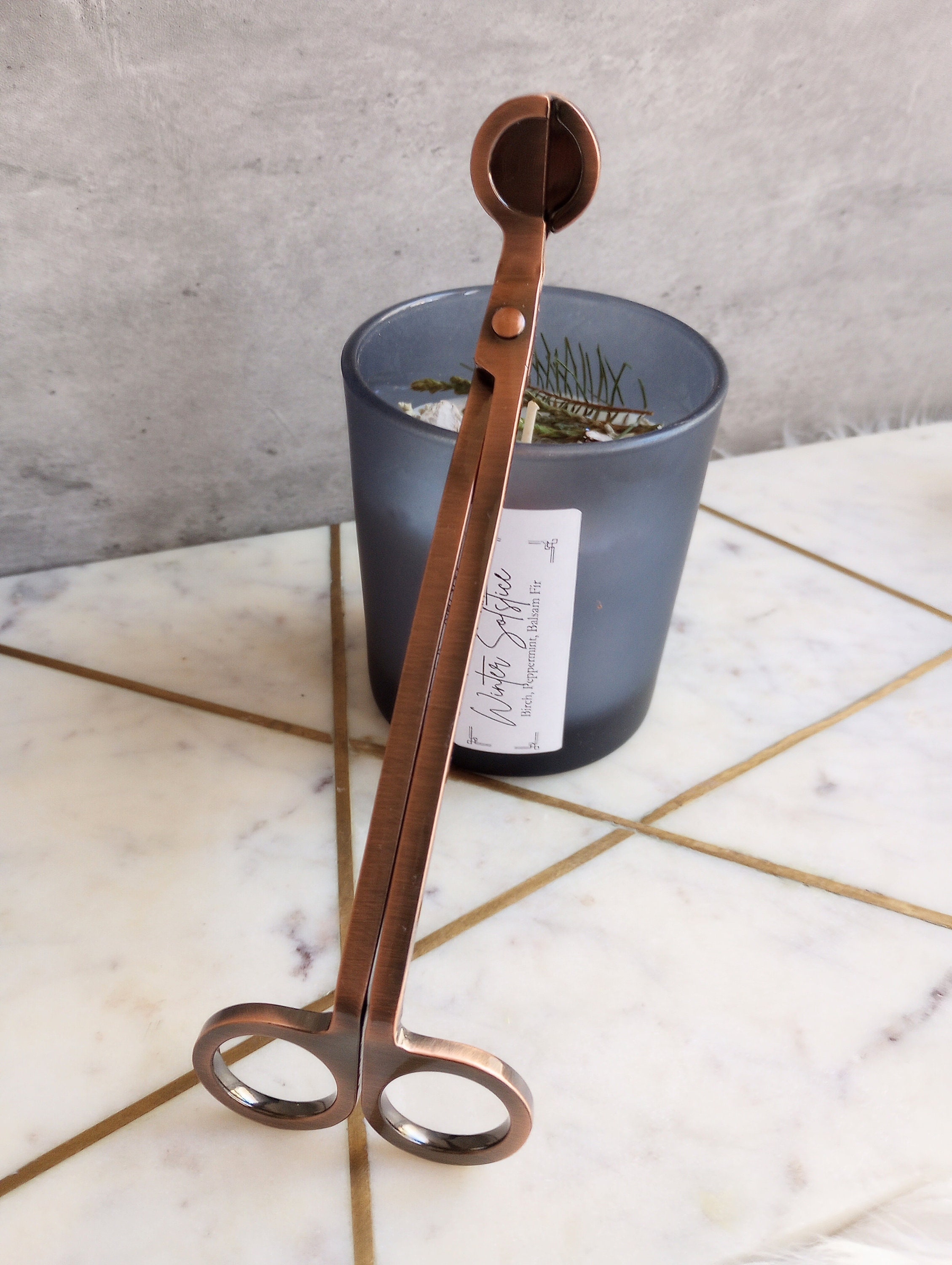 Vintage Style Copper Finish Wick Trimmer/premium Quality/imported From  France/wood Cotton Wick Trimmer/candle Accessory 