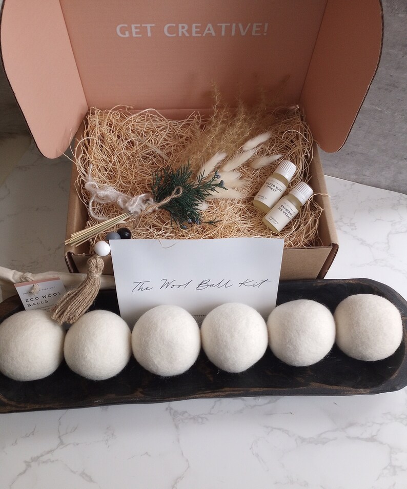 Eco Wool Ball Dryer Kit/six Dryer Balls Fragrance Dried Etsy