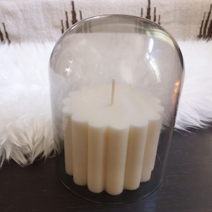 Glass Cloche/Smokey Glass Candle Dome/Lightweight Cloche/Candle Display/Home Decor/Candle Accessory/Farmhouse Style