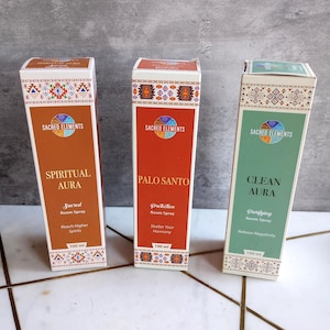 Sacred Elements Smudge Spray/Organic Ingredients/Essential Oils/Palo Santo/Clean Aura/ Spiritual Aura/100 ml Size/Aura Cleanse/Clearing