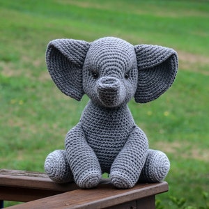 Elephant-Crochet-Amigurumi-Crochet Elephant-Crochet Animal-Stuffed Animal-Stuffed Elephant-Elephant Stuffed Animal-Handmade-Baby Shower