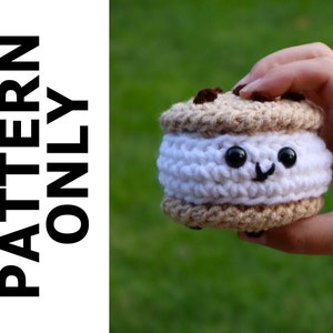 Ice Cream Sandwich Pattern-Cookie Ice Cream-Crochet-Amigurumi Food-Crochet Ice Cream-Stuffed Animal-Play Food-Crochet Food-Pretend Food