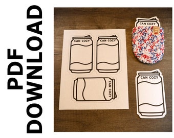 Printable 12oz Can Cozy Templet-Downloadable PDF-Insert for Crochet 12 oz Can Cozy-Print Sleeve Display-Crochet Cozy Sleeve-Can Cozy Sleeve