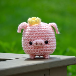 Pig-Mini Pig-Crochet-Amigurumi-Crochet Pig-Crochet Animal-Stuffed Animal-Stuffed Pig-Pig Stuffed Animal-Handmade-Baby Shower-King Piggy