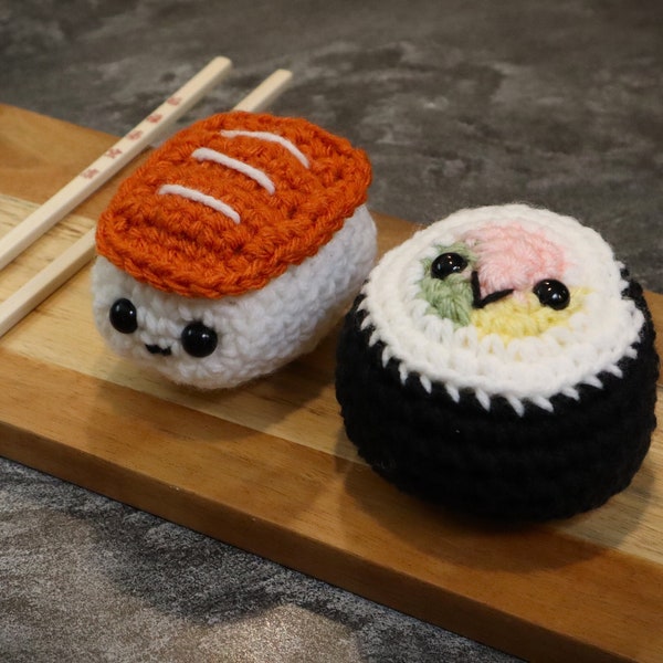 Sushi-Crochet Sushi-Crochet Nigiri-Amigurumi Food-Crochet Sushi-Stuffed Animal-Play Food-Crochet Food-Pretend Food-Stocking Stuffer-Food