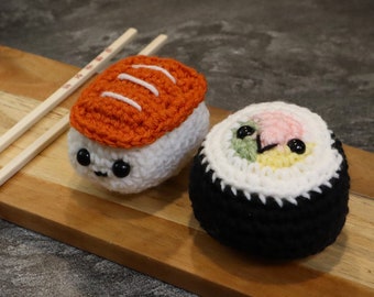 Sushi-Crochet Sushi-Crochet Nigiri-Amigurumi Food-Crochet Sushi-Stuffed Animal-Play Food-Crochet Food-Pretend Food-Stocking Stuffer-Food