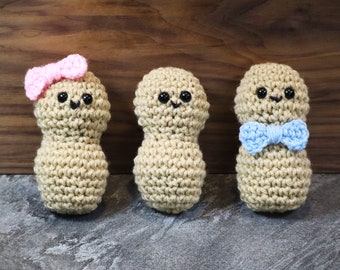 Peanut-Crochet Peanut-Crochet Foods-Amigurumi Food-Little Peanut-Stuffed Animal-Play Food-Crochet Food-Pretend Food-Stocking Stuffer-Food