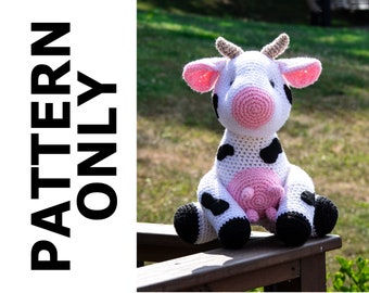 Cocoa The Cow Pattern-Cow Crochet Pattern-Amigurumi Pattern-Crochet Cow-Crochet Animal-Stuffed Animal-Crochet cow-Crochet Pattern