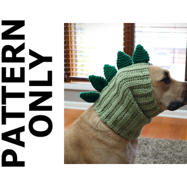 Dinosaur Dog Snood Cowl Pattern-Dog Snood-Dog Snood Crochet Pattern-Snood Crochet Pattern-Dinosaur Snood-Dog Costume-Crochet Pattern