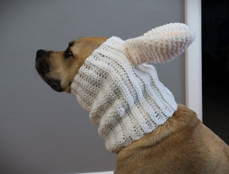 Bunny Dog Snood Cowl Pattern-Dog Snood-Dog Snood Crochet Pattern-Snood Crochet Pattern-Bunny Snood-Dog Costume-Crochet Pattern-Easter image 4