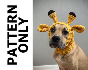 Giraffe Dog Snood Cowl Pattern-Dog Snood-Dog Snood Crochet Pattern-Snood Crochet Pattern-Giraffe Snood-Dog Costume-Crochet Pattern