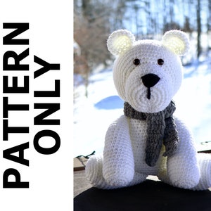 Paul The Polar Bear Pattern-Polar Bear Crochet Pattern-Amigurumi Pattern-Crochet Polar Bear-Crochet Animal-Crochet PolarBear-Crochet Pattern