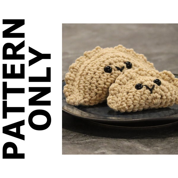 Pierogi Pattern-Pierogi-Crochet-Amigurumi Food-Crochet Pierogi-Stuffed Animal-Play Food-Crochet Food-Pretend Food-Stocking Stuffer