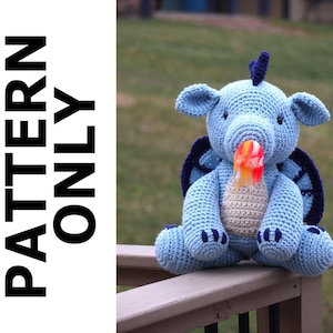 Dragon Pattern-Dragon Crochet Pattern-Amigurumi Pattern-Crochet Dragon-Crochet Animal-Stuffed Animal-Crochet Dragon-Crochet Pattern