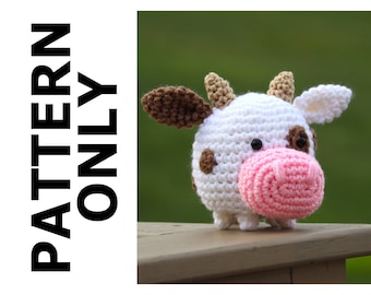 Cow Pattern-Mini Cow Pattern-Cow Crochet Pattern-Amigurumi Pattern-Crochet Cow-Crochet Animal-Stuffed Animal-Crochet Cow-Crochet Pattern