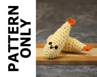 Shrimp Tempura Pattern-Shrimp Pattern-Shrimp Crochet Pattern-Amigurumi Pattern-Crochet Food-Crochet Shrimp-Shrimp Tempura-Crochet Pattern
